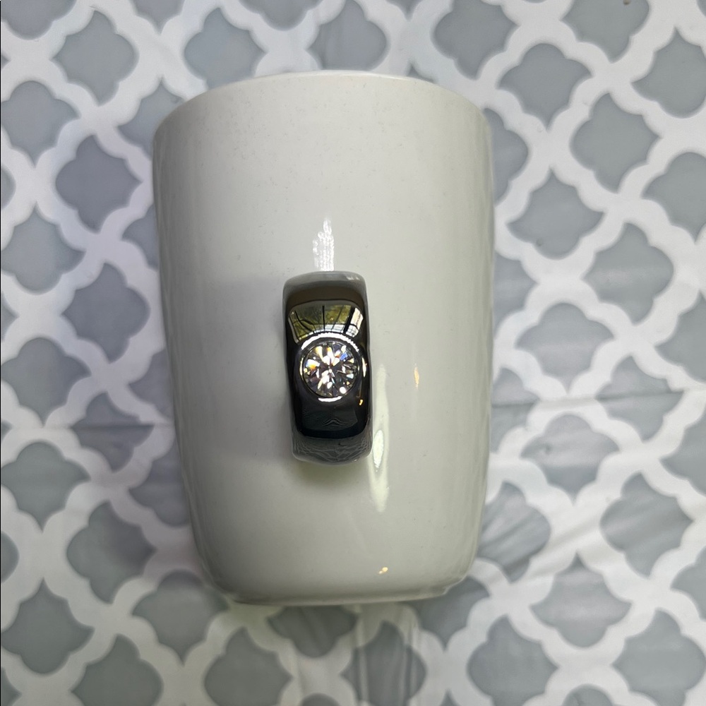 Floyd white 2 carat cup  Swarovski crystal ring handle